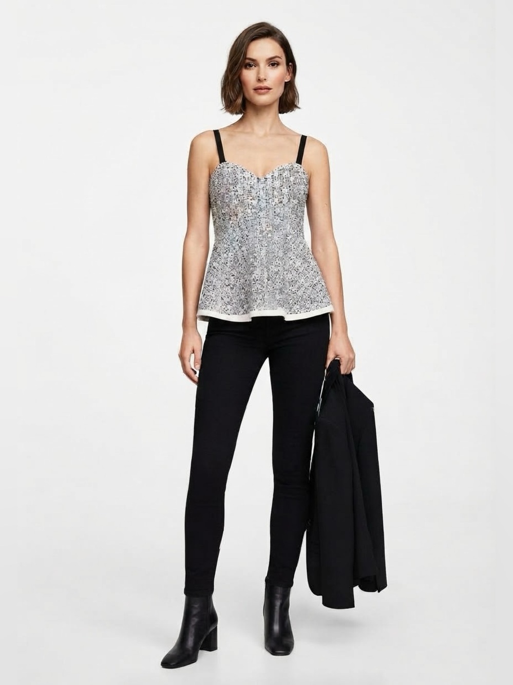 Zara  Peplum Tweed Top